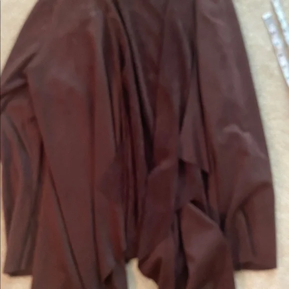 Joseph Ribkoff size 14 dark brown open front suede jacket - Picture 7 of 7